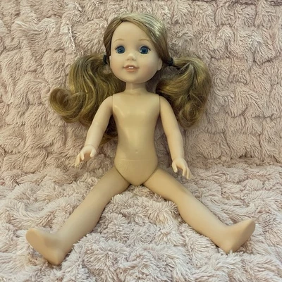 American Girl Wellie Wishers WILLA ojos azules y cabello rubio fresa levantado con Foto 1 de 4