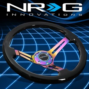 Plato de volante de madera negra de madera negra de 3" NRG Performance radios neocromos - Imagen 1 de 5