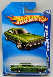 2010 HOT WHEELS '10 MUSCLE MANIA - ' 69 COUGAR ELIMINATOR GREEN WITH FLAMES - Picture 1 of 15