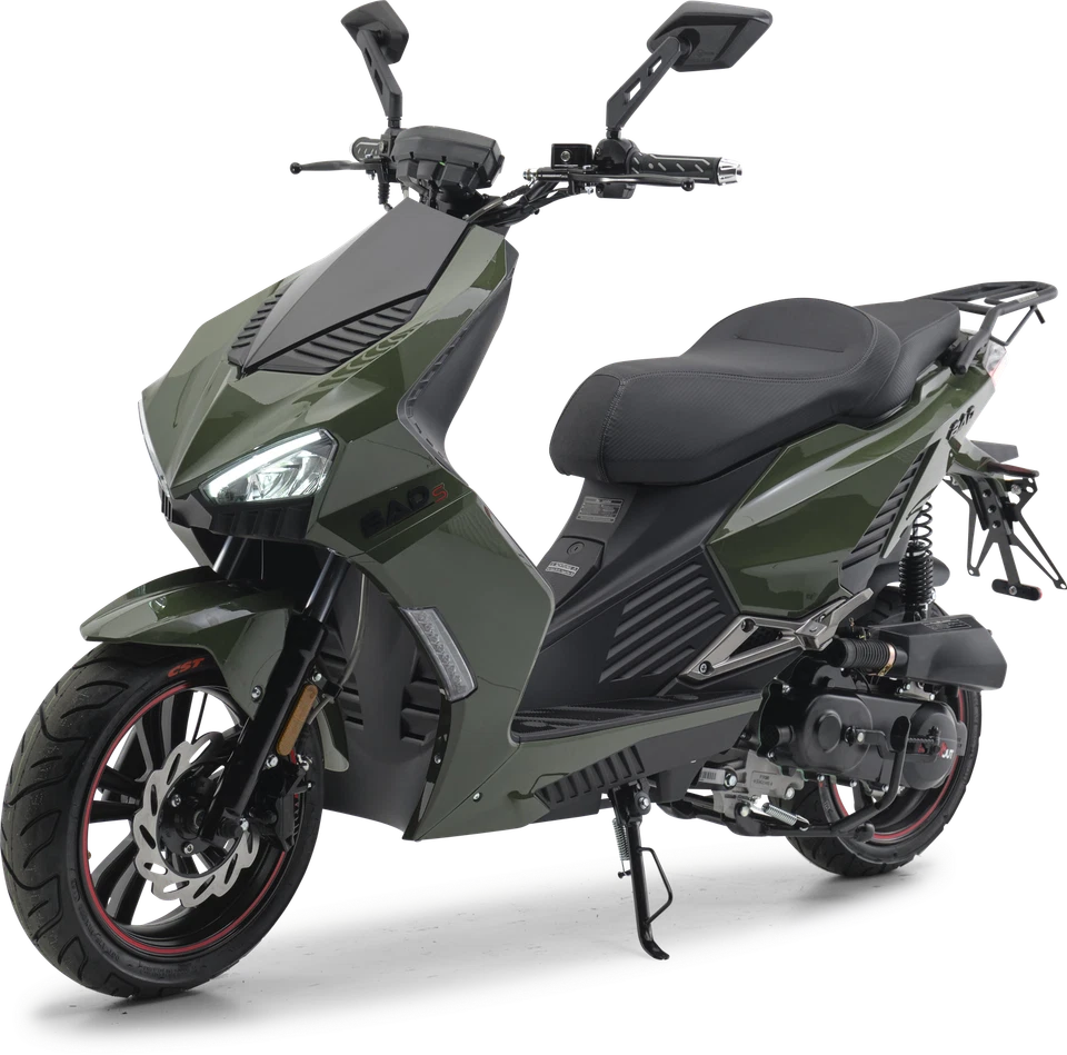 Motorroller 50 ccm Burnout BAD s Grün  45 km/h - Bild 1 von 4