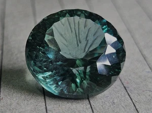 VVS Parti Sapphire Natural Round 35-36 Ct Concave Cut Loose Certified Gemstone - Picture 1 of 8