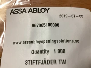 Pin de resorte Assa Abloy 867065100000 TW 7391166183281 bloqueo de candado 1000 - Imagen 1 de 12