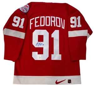 SERGEI FEDOROV SIGNED 1998 RED WINGS NIKE AUTHENTIC STANLEY CUP JERSEY JSA COA - Picture 1 of 6