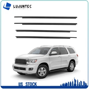 4 Fits 2008-2020 Toyota Sequoia Door Window Moulding Trim Seal Belt Weatherstrip - Picture 1 of 5