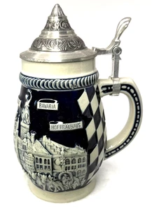 GERZ Beer Stein Munchen Germany Tourist Destinations Mug Tankard Pewter Lid NICE - Picture 1 of 20