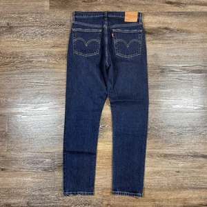 Jeans donna Levis 501 S taglia 27x28 blu vita alta gamba dritta bottoni mosca - Foto 1 di 9