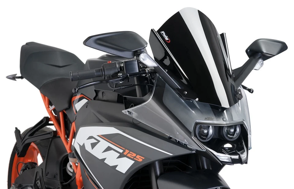 KTM RC125 / RC390 2016-2021 PUIG WINDSCREEN Z-RACING BLACK - Image 1 of 1