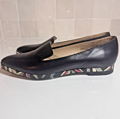 Paul Smith Vern Pisos Mujer EU 39 (US 8.5-9) Cuero Negro Diseño Hoja Suela Foto 1 de 4
