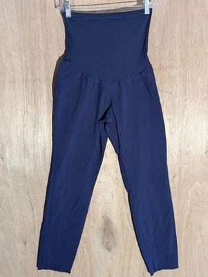motherhood maternity pants size L skinny stretch full panel dark blue - Image 1 of 4