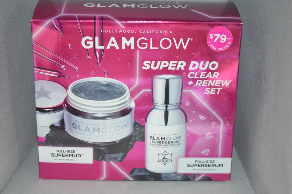 Glam Glow Super Duo Clear & Renew Set barro y suero nuevo en caja Foto 1 de 1