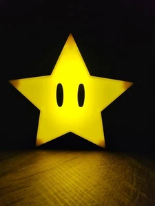 Super Mario Super Star Led 3D Night Light Usb Charging Desk Lamp - Picture 1 of 8