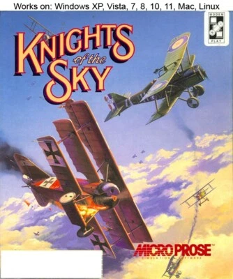 Knights of the Sky PC Mac Game 1990 MicroProse Windows 10 11 - Image 1 of 2