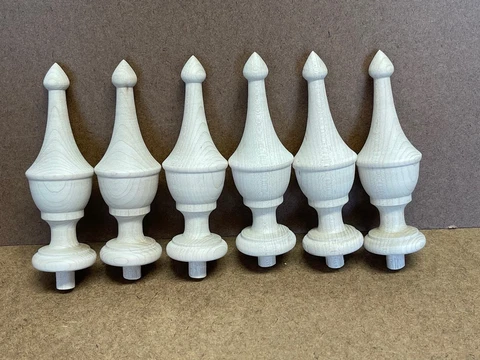 Lot of 6 New WOOD FINIAL UNFINISHED FOR CLOCK, BED OR FURNITURE  FINIAL Cover