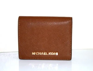 Neu mit Etikett M Kors braunes Lederklappe Kartenhalter Jet Set Organizer Geldbörse - Bild 1 von 6