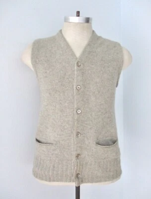 Vtg 70s 80s McGregor Royal Clan Gray Cardigan Sweater Vest Pockets M - Image 1 of 4