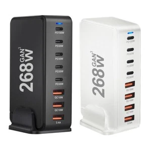 268W Desktop GaN Ładowarka 8-portowa ładowarka USB typu C PD Szybkie ładowanie / - Zdjęcie 1 z 22