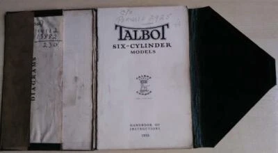 Talbot sei cilindri 1935 manuale uso e manutenzione originale - Immagine 1 di 4