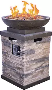 Gas Firebowl Patio Deck Fire Pit Table Outdoor LP Fireplace Bowl Propane Heater - Picture 1 of 12