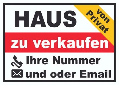 HB-DRUCK Haus zu verkaufen von privat Schild