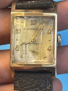 Reloj Tanque Mecánico Longines Vintage Para Hombre Lleno de Oro 10k Cristal Facetado COMO NUEVO - Imagen 1 de 14
