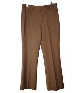 Etcetera Wool Trousers Womens 6 Camel Tan Dress Pants High Rise Wide Leg Lined - Picture 1 of 13