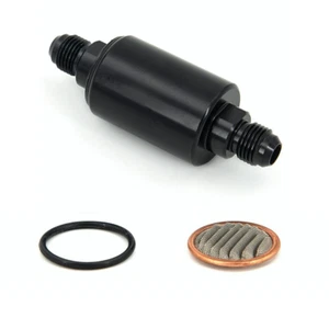 Universal Inline Fuel Filter 6AN High Flow Removable Cleanable with Filter Grid - Picture 1 of 7