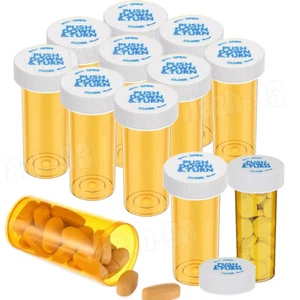 12/20PCS Empty Plastic Medicine Pill Bottles With Child Resistant Caps 6/8 Dram - Picture 1 of 14