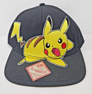 Cappello Snapback Originale Pokemon BIG Pikachu Bioworld 2015 Nero Giallo - Foto 1 di 7