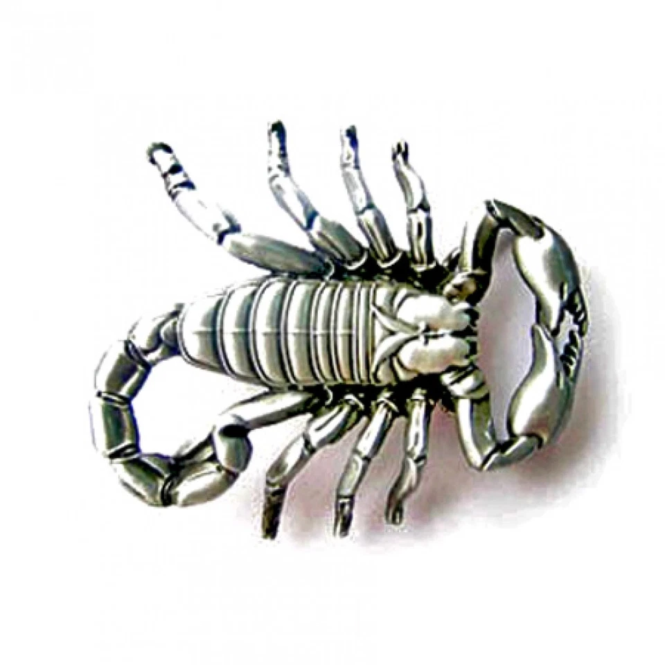 Fibbia Scorpione, 3D, Antico Argento, Vintage Look, Fibbia Cintura - Immagine 1 di 1
