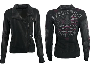 AFFLICTION L/S JAMISON Women's Jacket Black Biker MMA - Picture 1 of 10