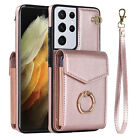 For Samsung Galaxy S23 S22 S21 S20 FE Ultra Leather Wallet Ring Stand Case Cover