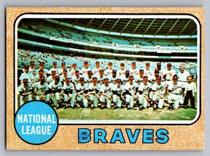 1968 TOPPS #221 ATLANTA BRAVES TEAM CARD W/HANK AARON/JOE TORRE/PHIL NIEKRO - Picture 1 of 3
