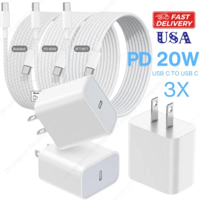 Cable Cargador Rápido 3X 20W Tipo C Cubo USB-C a USB C para iPhone 15 16 17 Samsung Foto 1 de 4