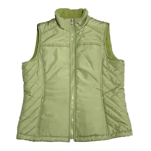 IZOD, Oliva Claro, Reversible, Acolchado con Cremallera, Chaleco Aislante de Vellón, Talla M - Imagen 1 de 5