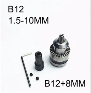 Mini Mandrino Trapano Elettrico 1,5-10mm Con Attacco Albero Acciaio 8mm B12 Foro Interno - Foto 1 di 1