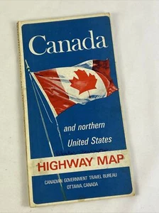 Kanada und Norden der Vereinigten Staaten Autobahnkarte 1968 Ottawa Vintage - Bild 1 von 11