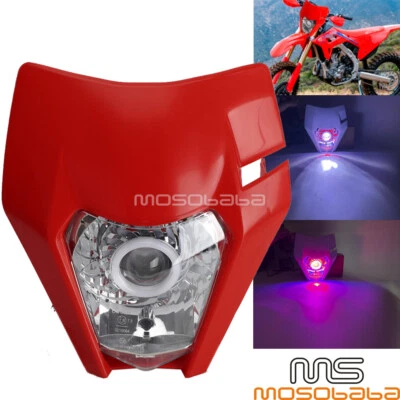 Para Honda CRF250F CRF450R/X CRF250R XR400 Enduro LED Faro Carenado Moto de Suciedad Foto 1 de 4