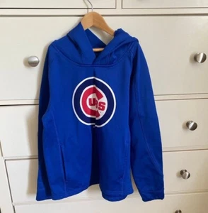 Boys cubs baseball sweatshirt hoodie blue medium 10/12 - Picture 1 of 5