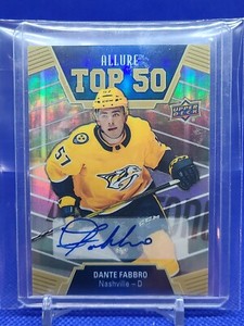 2019-20 Upper Deck Allure Top 50 Auto Blue Dante Fabbro Nashville Predators 