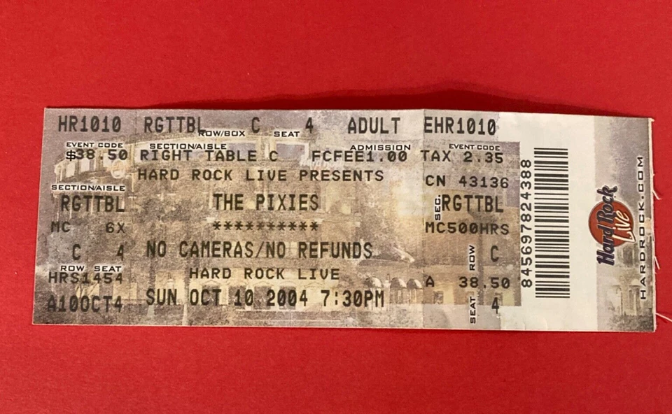 The Pixies Concert Ticket Stub 10/10/2004 Hard Rock Live Orlando, FL - Image 1 of 1