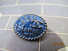 CHANEL PARIS 1 CC LOGO BLUE D. silver  METAL  BUTTON TAG 18 x 13 MM emblem NEW