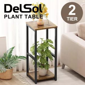 DelSol Metal Plant Flower Stand Pot Open Display Shelf Outdoor Indoor Tall Rack - Picture 1 of 7