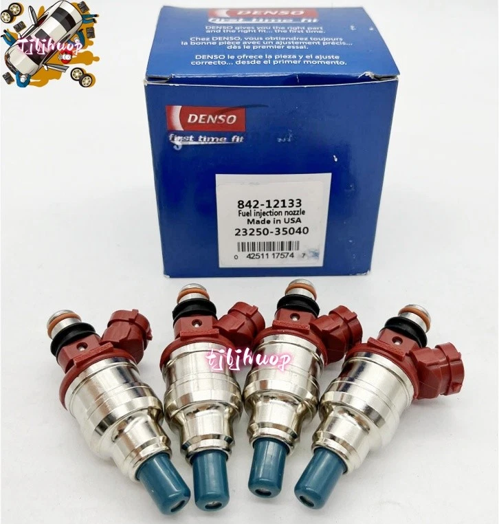 4pcs 23250-35040 DENSO Fuel Injectors for 1989-1995 Toyota 4Runner Pickup 2.4L - Imagem 1 de 4