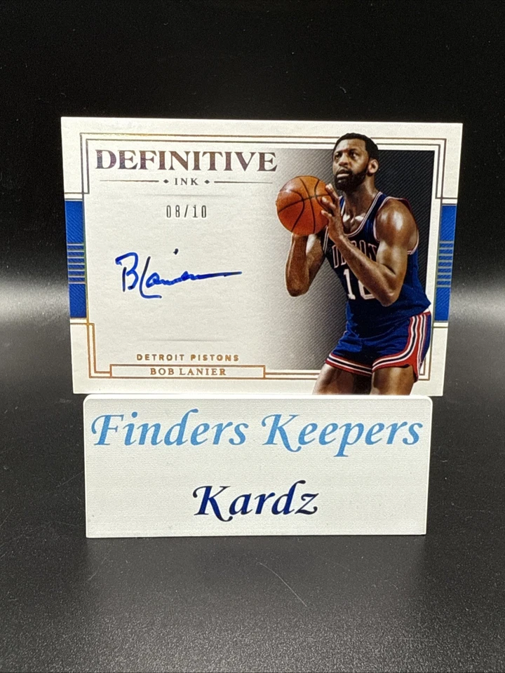 2019–20 National Treasures Боб Ланье окончательный чернильный автограф No8/10 ~ поршень - Изображение 1 из 2