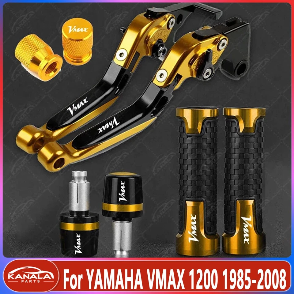 Gold For YAMAHA VMAX1200 1985-2008 CNC Adjustable Long Brake &Clutch Levers Sets Foto 1 de 1