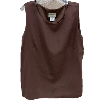 VINTAGE Neiman Marcus Exclusive Shirt Adult Brown Sleeveless Women’s XL 100%Silk - Image 1 of 4