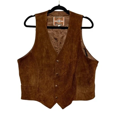 Chaleco de cuero de gamuza occidental vintage Pioneer Wear para hombre talla 44 vaquero núcleo rústico Foto 1 de 4