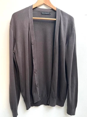 French Connection Brown Men’s Cardigan Medium – Thin, 100% Cotton - Image 1 of 4