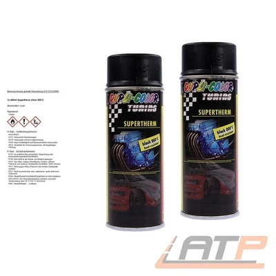 2x 400ml DUPLI COLOR SUPERTHERM SILVER 800°C AUSPUFFLACK MOTORLACK HITZELACK - Bild 1 von 4
