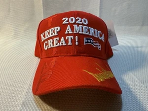 Donald Trump 2020 Keep America Great Stitched Autógrafo Sombrero Rojo Gorra MAGA Raro - Imagen 1 de 5